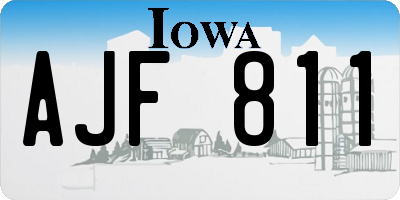 IA license plate AJF811
