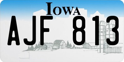 IA license plate AJF813