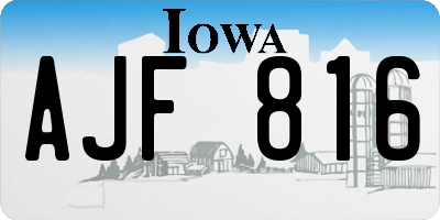 IA license plate AJF816