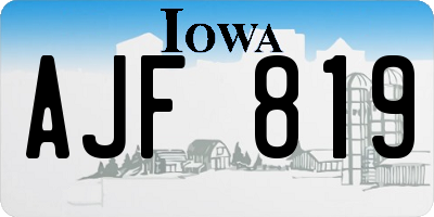 IA license plate AJF819