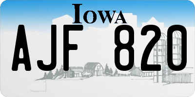 IA license plate AJF820