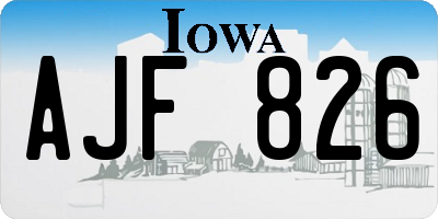 IA license plate AJF826