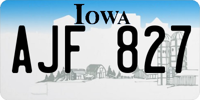IA license plate AJF827