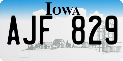 IA license plate AJF829
