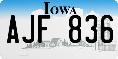 IA license plate AJF836