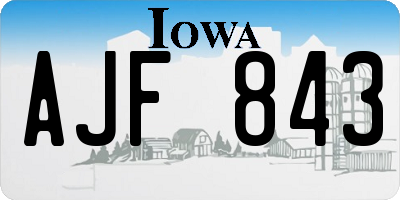 IA license plate AJF843