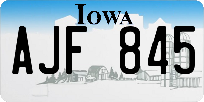 IA license plate AJF845