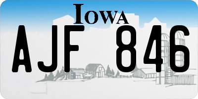 IA license plate AJF846