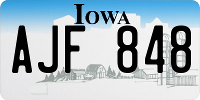 IA license plate AJF848