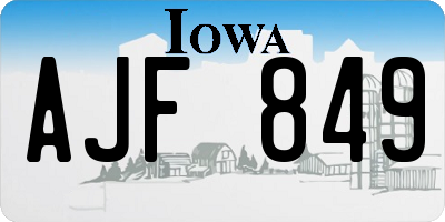 IA license plate AJF849