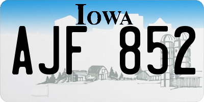 IA license plate AJF852
