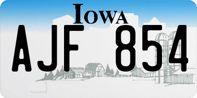 IA license plate AJF854