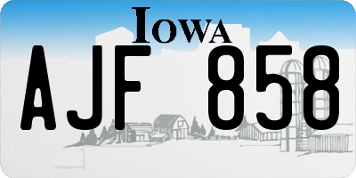 IA license plate AJF858