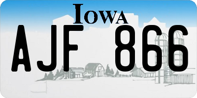 IA license plate AJF866