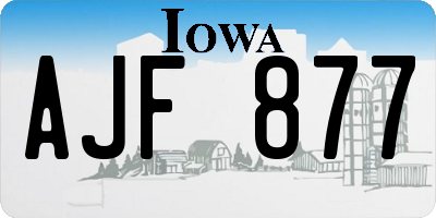 IA license plate AJF877