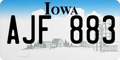 IA license plate AJF883