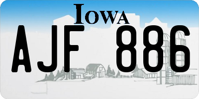 IA license plate AJF886