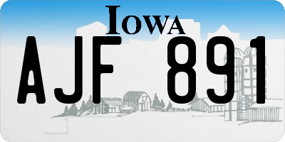 IA license plate AJF891