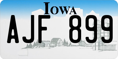 IA license plate AJF899