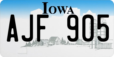IA license plate AJF905