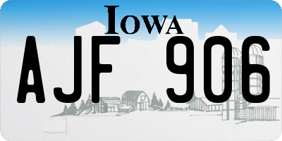 IA license plate AJF906