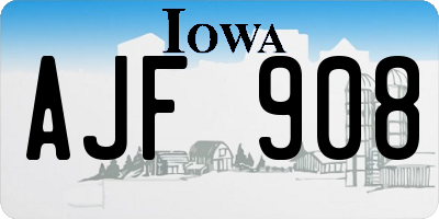 IA license plate AJF908