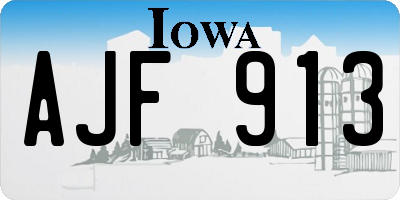 IA license plate AJF913