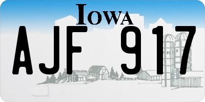 IA license plate AJF917
