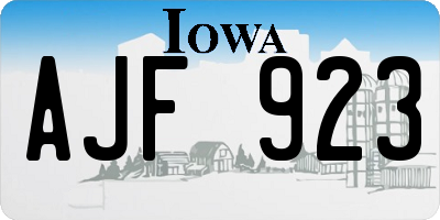 IA license plate AJF923