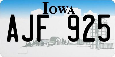 IA license plate AJF925