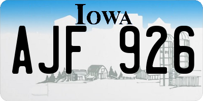 IA license plate AJF926