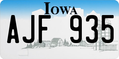 IA license plate AJF935