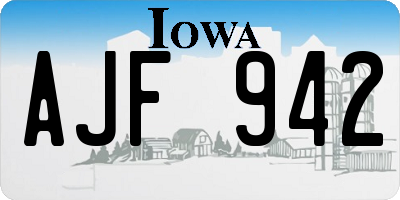 IA license plate AJF942
