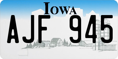 IA license plate AJF945
