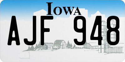 IA license plate AJF948