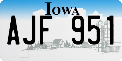 IA license plate AJF951