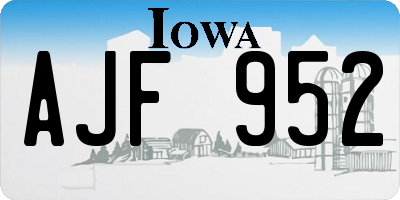 IA license plate AJF952