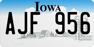 IA license plate AJF956