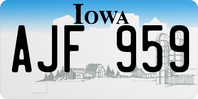 IA license plate AJF959