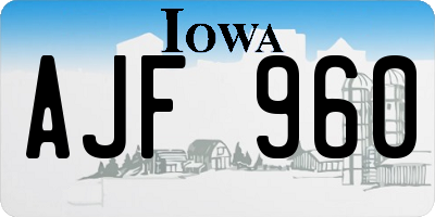 IA license plate AJF960