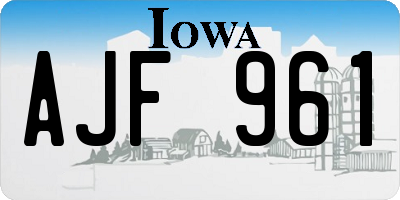 IA license plate AJF961