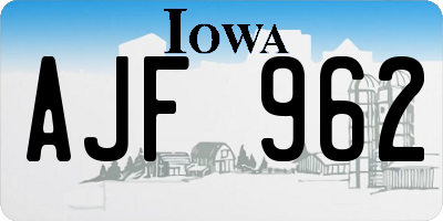 IA license plate AJF962