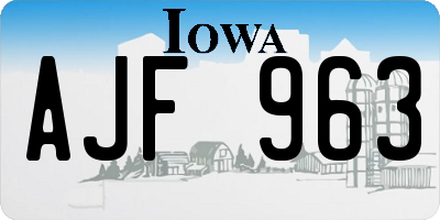 IA license plate AJF963