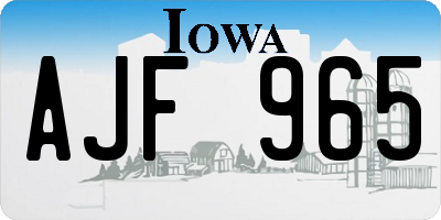 IA license plate AJF965