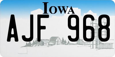 IA license plate AJF968