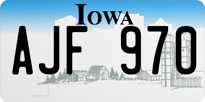 IA license plate AJF970