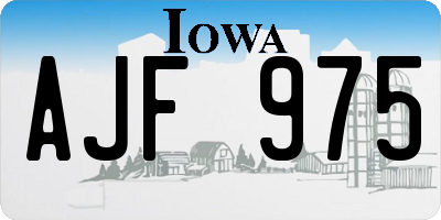 IA license plate AJF975