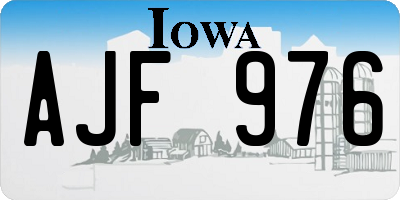 IA license plate AJF976