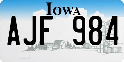 IA license plate AJF984