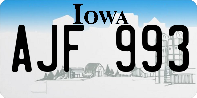 IA license plate AJF993